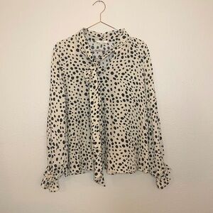 Easel Cream and Black Spotted Blouse
